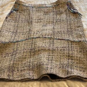 Chic Tweed A-Line Skirt in Gray and Purple